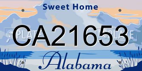 CA21653 Alabama License Plate