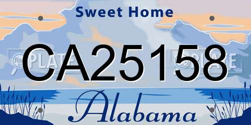 CA25158 Alabama License Plate