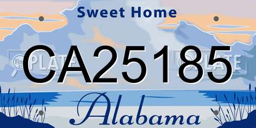 CA25185 Alabama License Plate