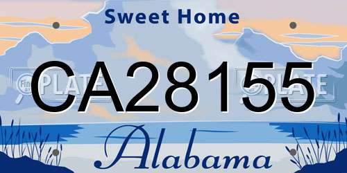 CA28155 Alabama License Plate