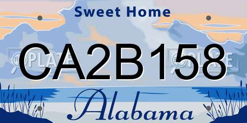 CA2B158 Alabama License Plate