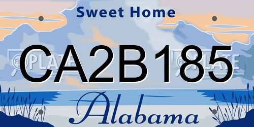 CA2B185 Alabama License Plate