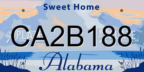 CA2B188 Alabama License Plate