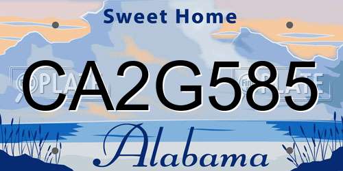 CA2G585 Alabama License Plate