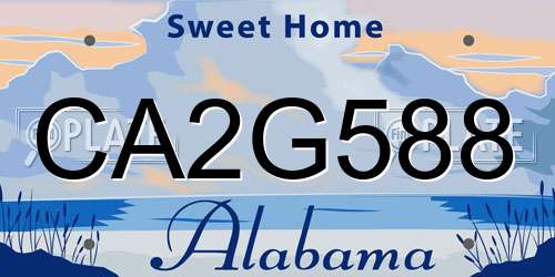 CA2G588 Alabama License Plate