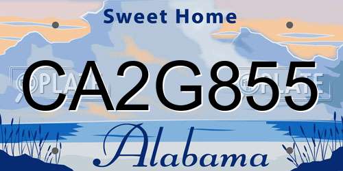 CA2G855 Alabama License Plate