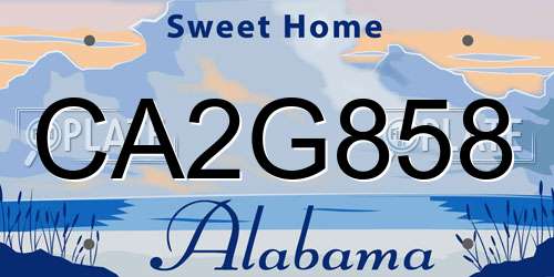 CA2G858 Alabama License Plate