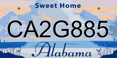 CA2G885 Alabama License Plate