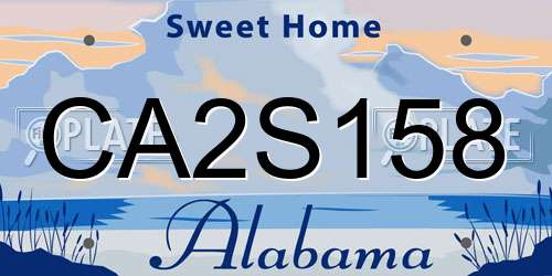 CA2S158 Alabama License Plate