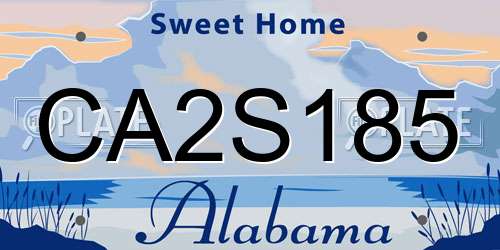 CA2S185 Alabama License Plate