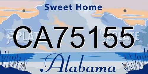 CA75155 Alabama License Plate