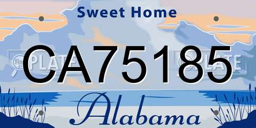 CA75185 Alabama License Plate