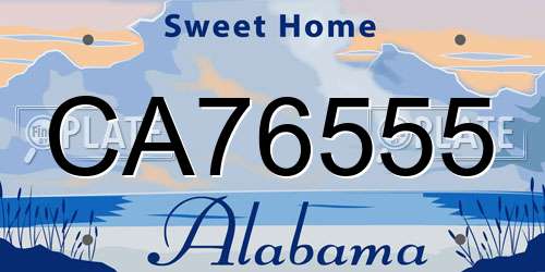 CA76555 Alabama License Plate