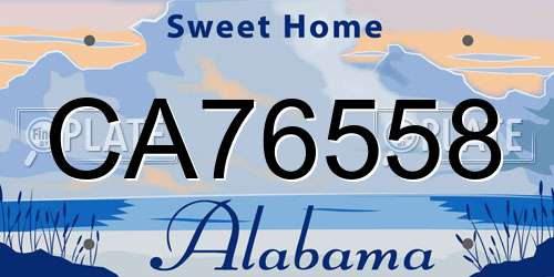 CA76558 Alabama License Plate