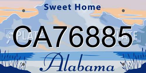 CA76885 Alabama License Plate
