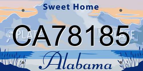 CA78185 Alabama License Plate