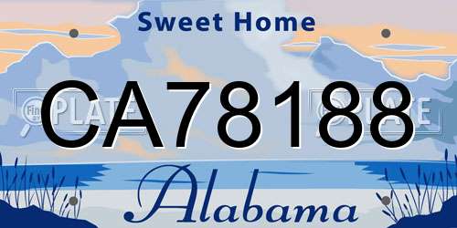 CA78188 Alabama License Plate