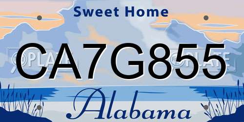 CA7G855 Alabama License Plate