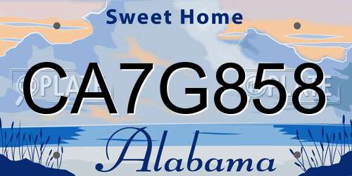 CA7G858 Alabama License Plate