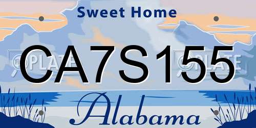 CA7S155 Alabama License Plate