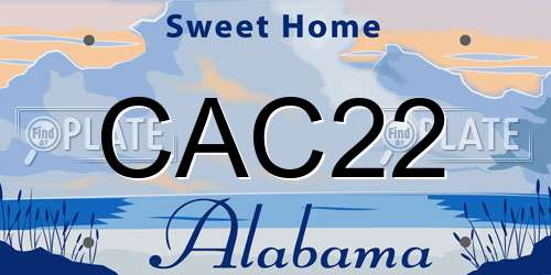 CAC22 Alabama License Plate