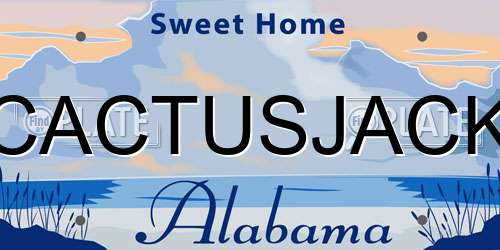 CACTUSJACK Alabama License Plate