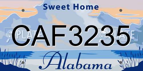 CAF3235 Alabama License Plate