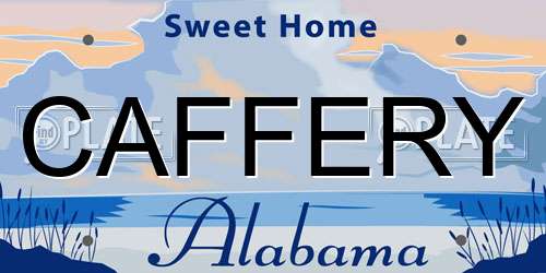 CAFFERY Alabama License Plate
