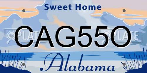CAG55O Alabama License Plate