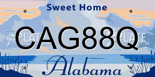 CAG88Q Alabama License Plate