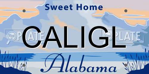 CALIGL Alabama License Plate