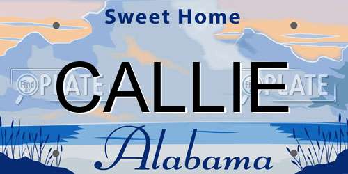 CALLIE Alabama License Plate