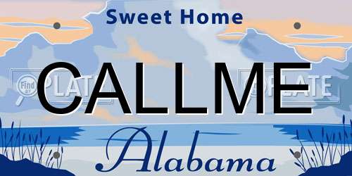 CALLME Alabama License Plate