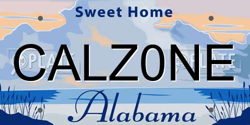 CALZ0NE Alabama License Plate