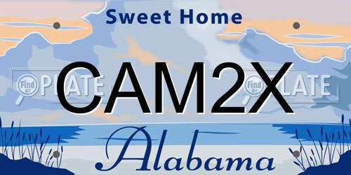 CAM2X Alabama License Plate