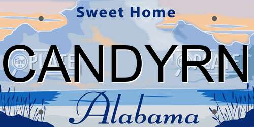 CANDYRN Alabama License Plate