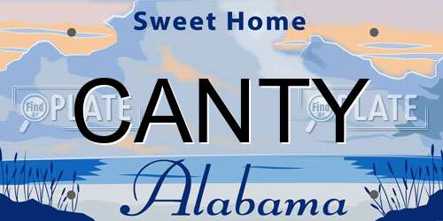 CANTY Alabama License Plate