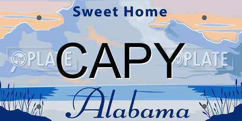 CAPY Alabama License Plate
