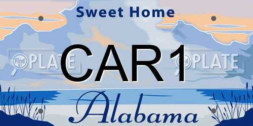 CAR1 Alabama License Plate