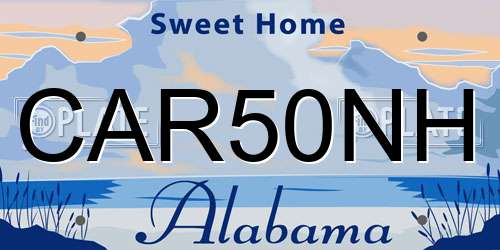 CAR50NH Alabama License Plate