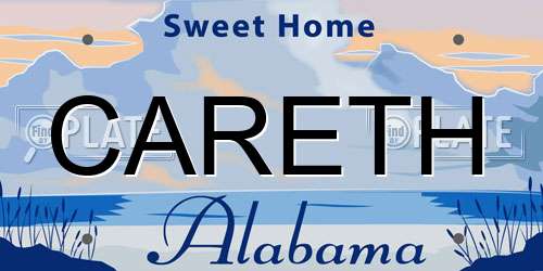 CARETH Alabama License Plate