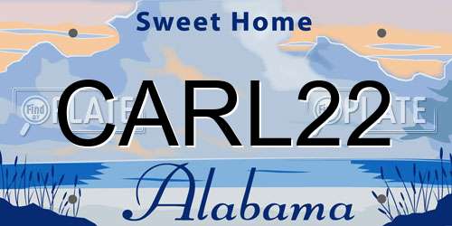 CARL22 Alabama License Plate