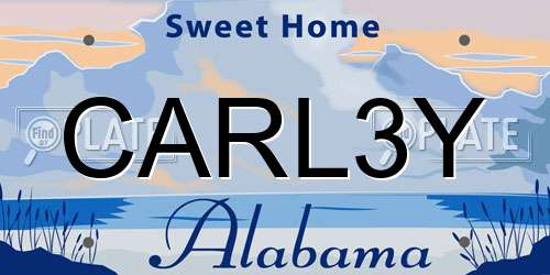 CARL3Y Alabama License Plate