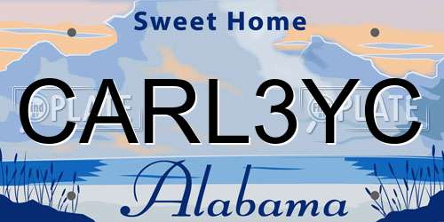 CARL3YC Alabama License Plate