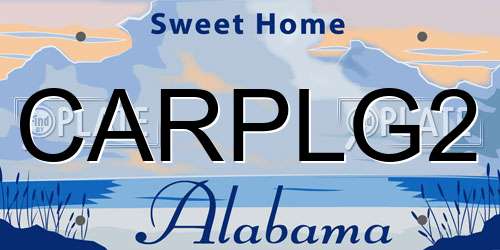 CARPLG2 Alabama License Plate
