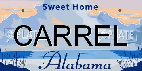 CARREL Alabama License Plate