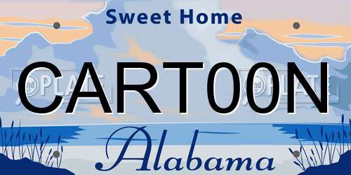 CART00N Alabama License Plate