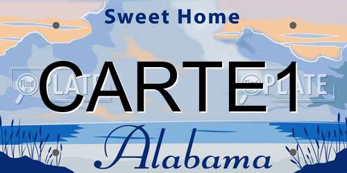 CARTE1 Alabama License Plate
