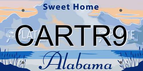 CARTR9 Alabama License Plate
