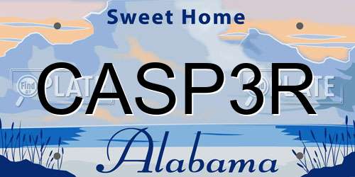 CASP3R Alabama License Plate